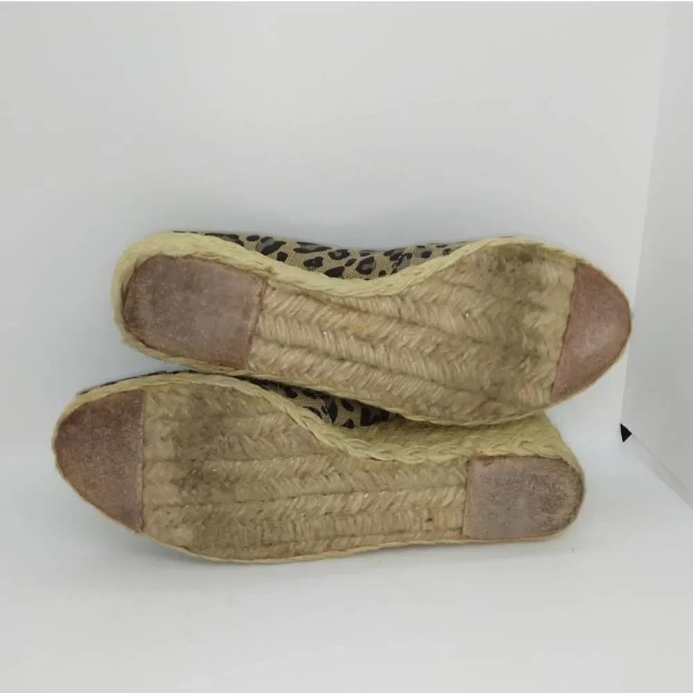 Ralph Lauren Designer Women's Pre-owned Espadrille Leopard Wedge Shoes - sz. 9B